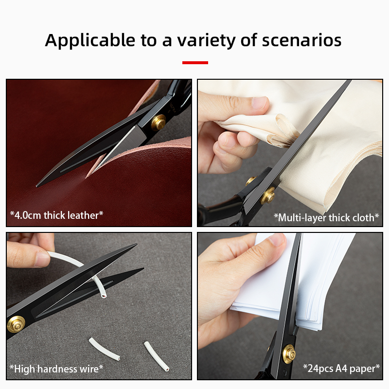 WUTA-Tijeras profesionales para cortar cuero, tijeras de Metal de alta resistencia, tijeras de costura, herramientas de artesanía, herramientas para cuero