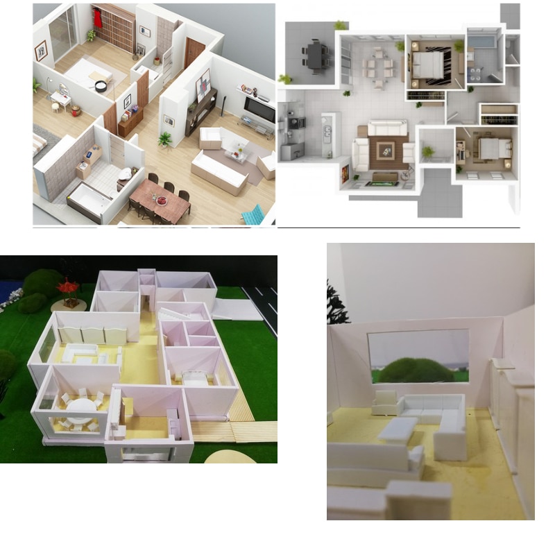 DIY sand table building material ABS Furniture 1/50 scale model tables and chairs set for miniuatre landscape DIY set CC MODEL