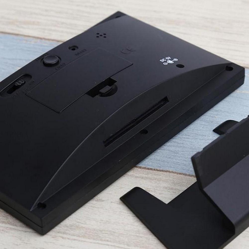 Digital LED Backlight Aalarm Clock Temperature And Humidity Monitor Desktop Weather Station Meter Time Date Clock Voice Control