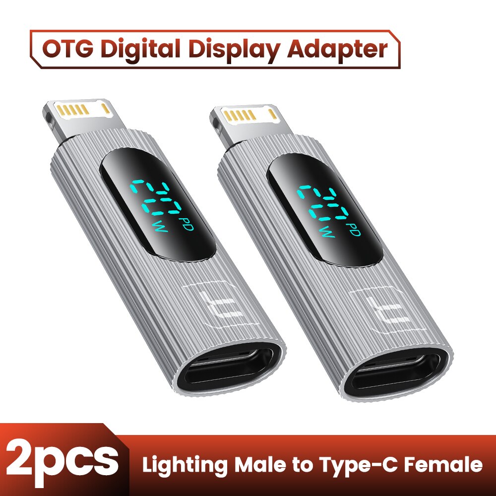 Toocki USB 2.0 wyświetlacz OTG Adapter PD 20W szybkie ładowanie błyskawicy męskie do typu C złącze żeńskie dla iPhone 15 14 13 konwerter: orange