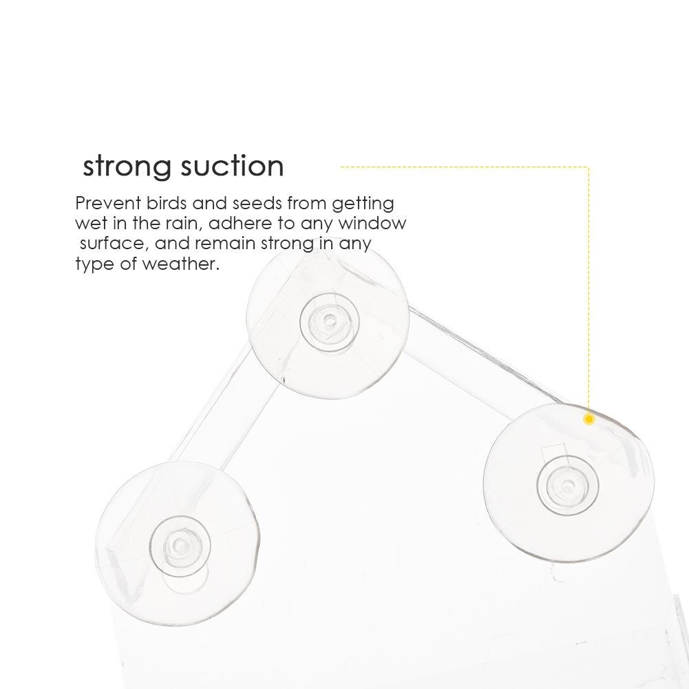 Window Bird Feeder with Super Strong Suction Cups, Small, Clear Acrylic, Easy Clean, Outdoor Bird Feeders Squirrel Feeder