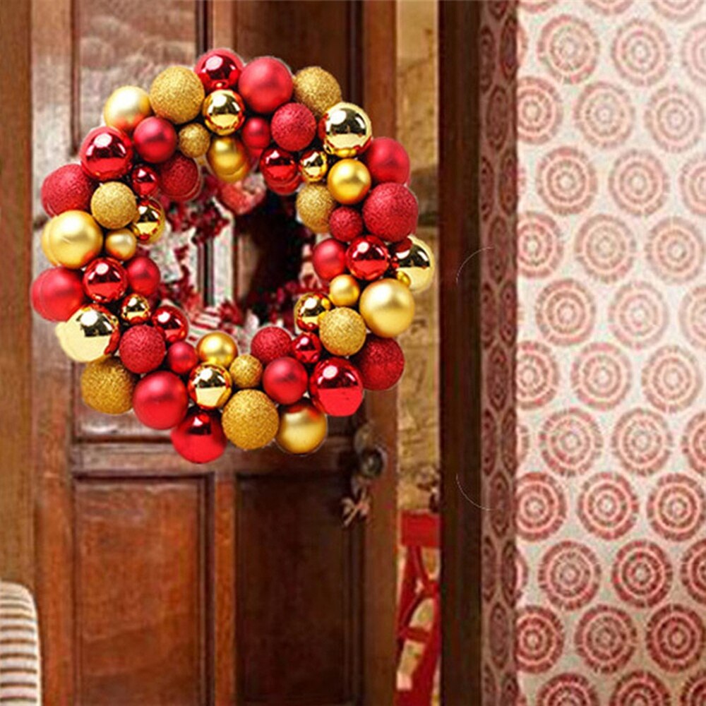 Jul krans kugle ornamenter splintret fordør vindue hængende xmas dekoration til jul indendørs udendørs brug