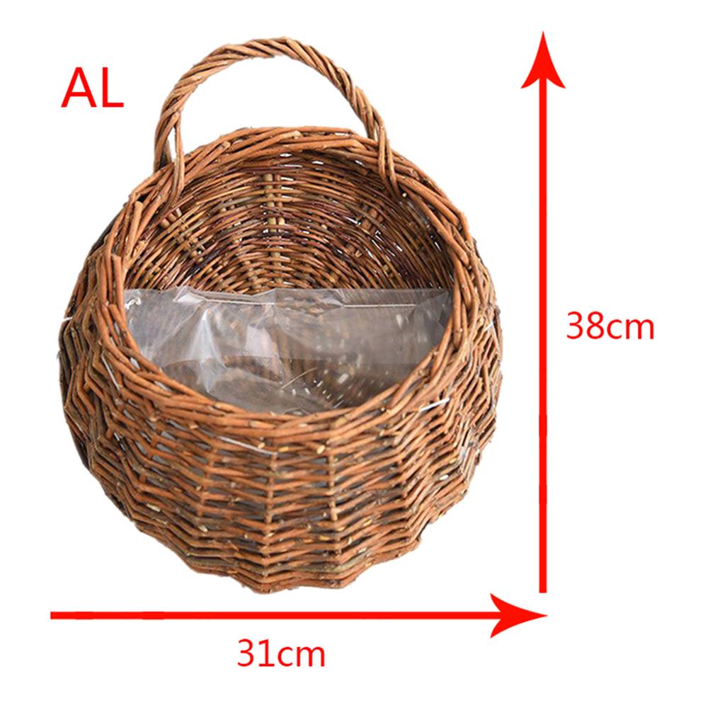 Tuin Muur Gemonteerde Bloem Mand Grote Maat Handgemaakte Rotan Opknoping Vaas Container Muur Plant Mand Voor Tuin: AL