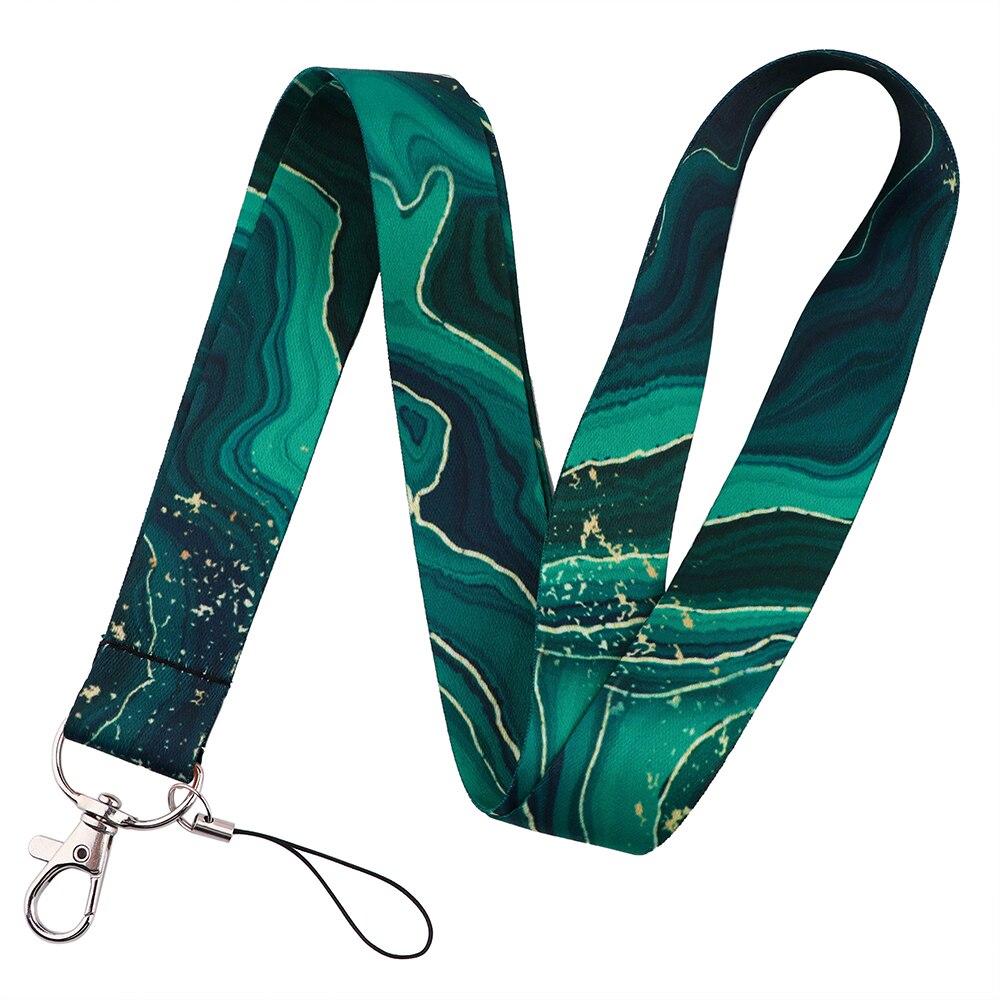 CB1214 Marmer Patroon Neck Strap Lanyard Voor Sleutelhanger Id-kaart Telefoon Strap Touw Usb Badge Houder Diy Lariat Lanyard opknoping Touw