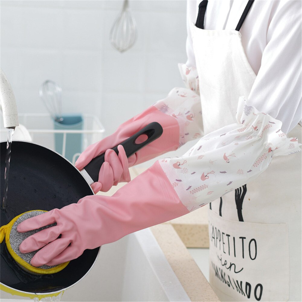 S/M/L Maten Lange Mouwen Pvc Rubberen Handschoenen Kichen Waterdicht Afwassen Schoonmaak Handschoenen 3 Kleuren Huishoudelijke Schoonmaakmiddelen tool
