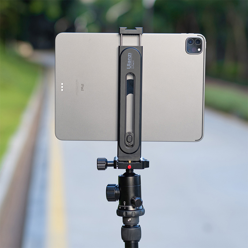 Ulanzi U-Pad II Universal Tablet Smartphone Tripod Mount for iPad Air Pro Mini with 1/4 Screw Cold Shoe for Microphone LED Light