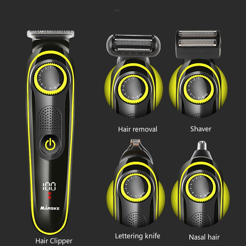 Electric Hair Clipper For Men Cordless Hair Trimmer USB Rechargeable LED Digital Hair Cutting Kit Barber