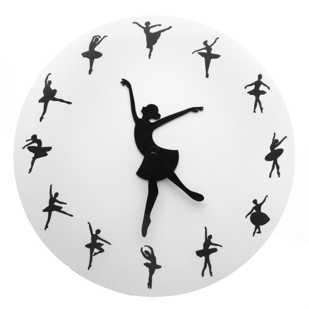 Ballet Dancer Dancing Art Decorative 3D Wall Clock Ballerina Clocks Wall Decor For Dance Room Unique Idea