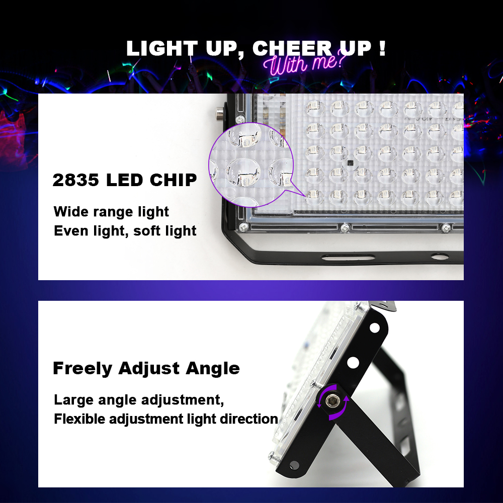 Led UV USB Floodlight 50W 100W 150W USB LED Stage Blacklight Waterproof 220V Ultraviolet Stage Lamp Disco Party Stage Backlight