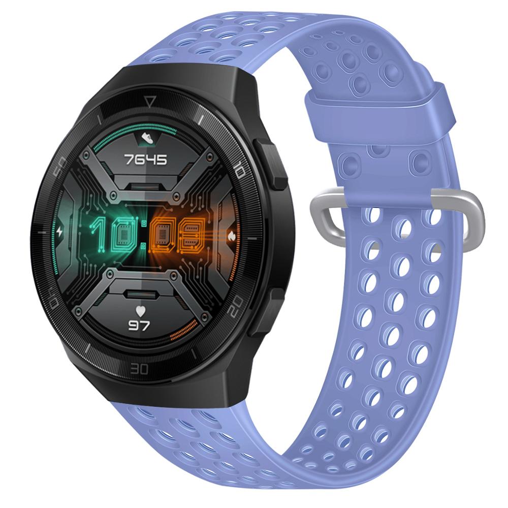 22mm armbånd silikon pustende reim huawei klokke  gt 2e bånd for huawei  gt2 46mm klokke rem erstatning armbånd tilbehør: Lyse blå / For huawei  gt2 46mm