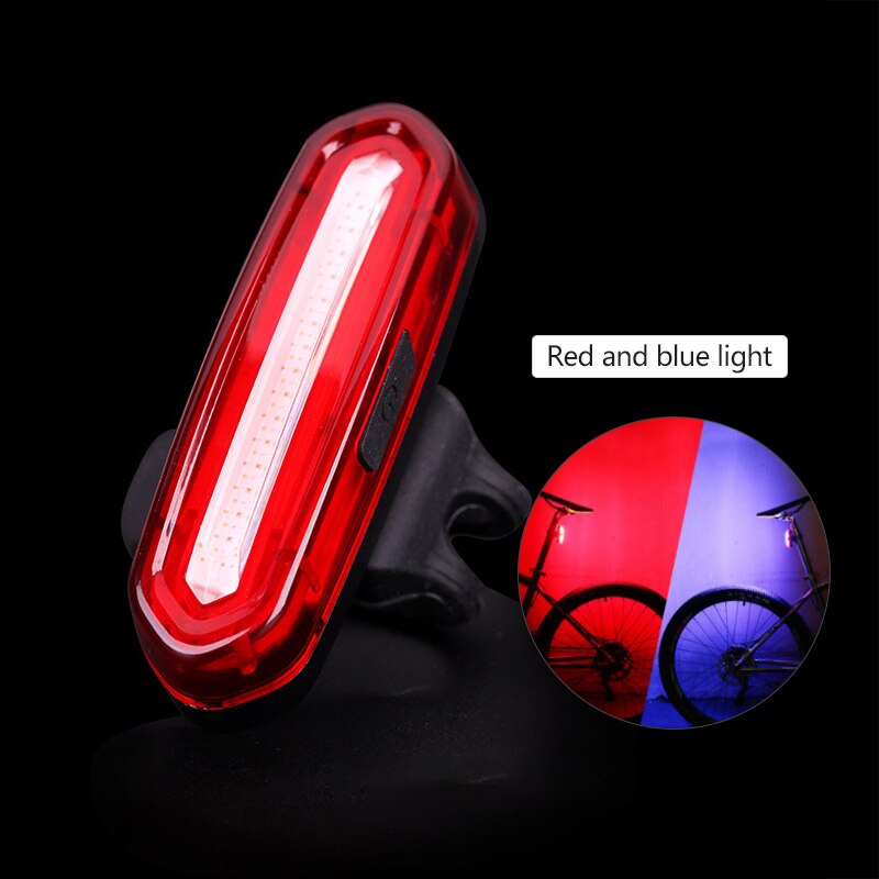 120Lumen Fiets Achterlicht Usb Oplaadbare Fietsen Led Achterlicht Waterdichte Mtb Racefiets Achterlicht Knippert Voor Fiets: Red Blue Light