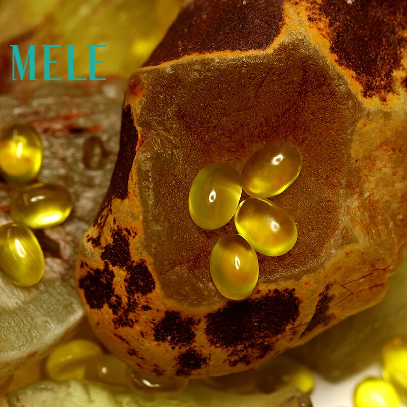 Naturlig gylden gul prehnite sten ,5*7mm, den ovale ,1.1ct løs sten diy matchende sten matchende til kvinder