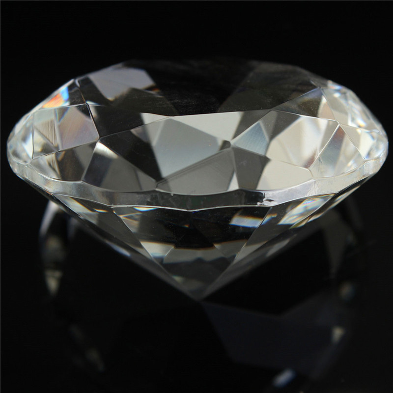 1pc 60mm/2.36inch Clear Crystal Diamond Cut Shape Paperweights Glass Gem Home Display