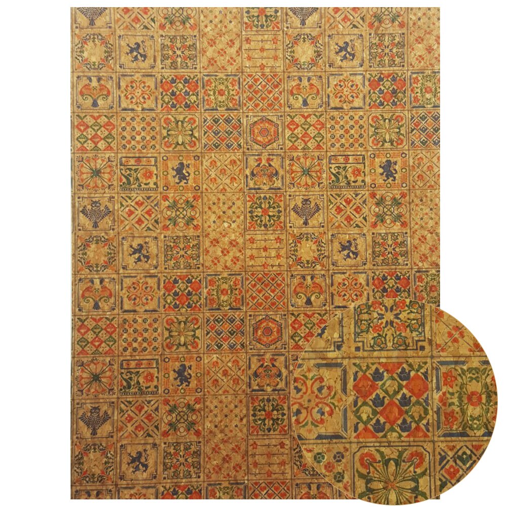 Qibu 22*30 Cm Gedrukt Zachte Kurk Stof Kleding Handtas Synthetisch Leer Diy Naaien Materialen Kledingstuk Diy Ambachten Textiel materiaal