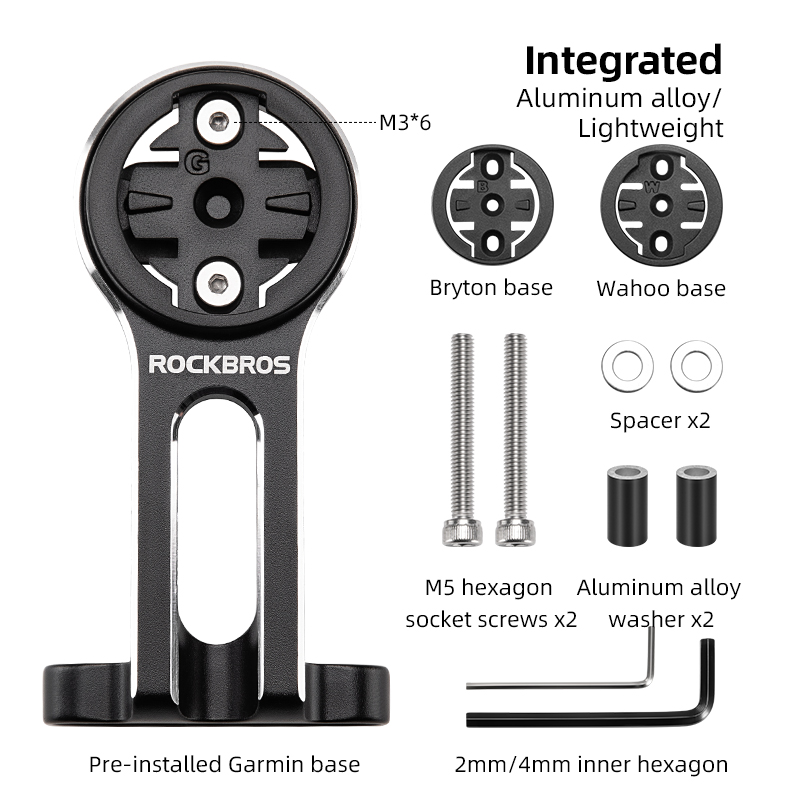ROCKBROS Fahrradhalterung Frontlicht Lampenfassung Aluminiumlegierung Verlängerungshalter für Fahrradcomputer Wahoo Bryton Garmin Halterung: verrotten