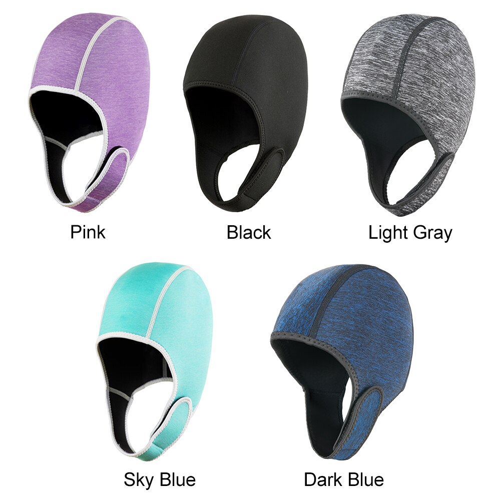Thermal Swimming Cap With Chin Strap Adjustable Beanie Surf Ergonomic Adult Sun-proof Head Warm Neoprene Water Sports Diving Hat