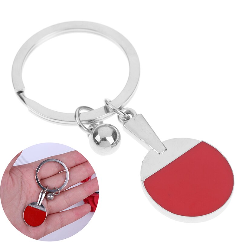 Mini llavero de aleación deporte mesa de Ping Pong tenis bola de bolos de bádminton bola llavero clave anillo de recuerdo 1pc