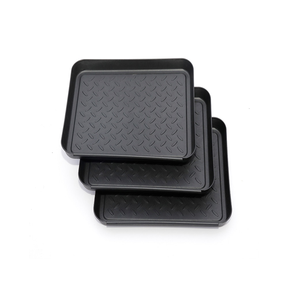 plateau de tapis de botte noir plateau de tapis de botte plateau de chaussures botte tapis de séchage tapis de saleté chien eau litière boîte Ray ménage multi-usages
