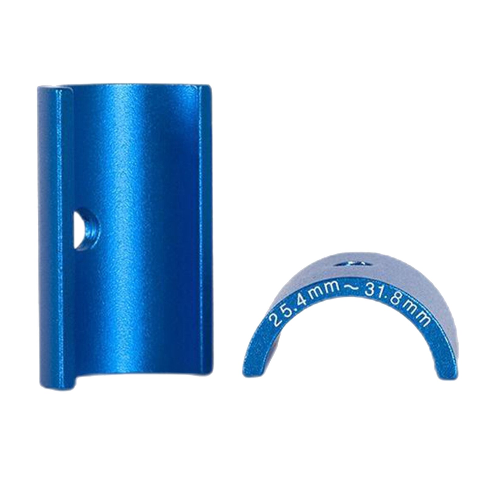 Par aluminium cykel styret shim 25.4 - 31.8mm stam bar adapter reducer reserv: Blå