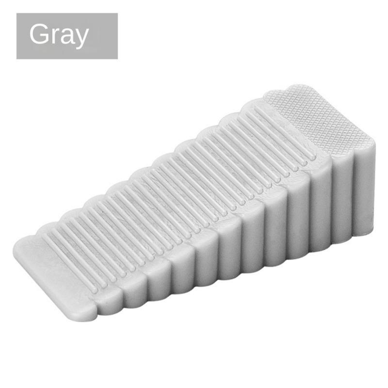 Safety Silicone Door Stop Stoppers Block Wedge Doorstops Door Stopper Home Office Door Rear Retainer Anti-collision Stop: GRAY