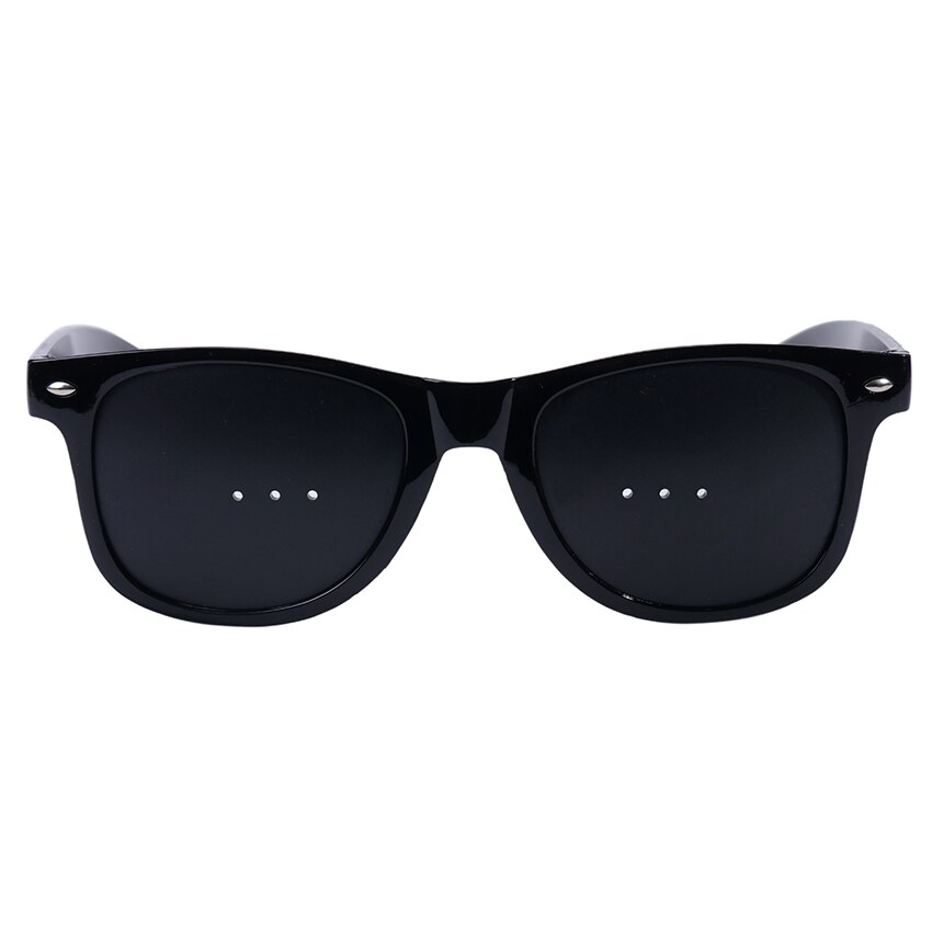 Black Sunglasses Anti-fatigue Vision Care Microporous Glasses Eye Exercise Eyesight Improve Anti-myopia Unisex Eyewear: Three holes