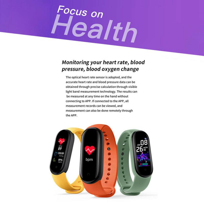 M5 Smart Watch più recente cardiofrequenzimetro monitoraggio della pressione sanguigna Fitness Tracker Smartwatch Band 5 orologio sportivo per IOS Android vendita calda