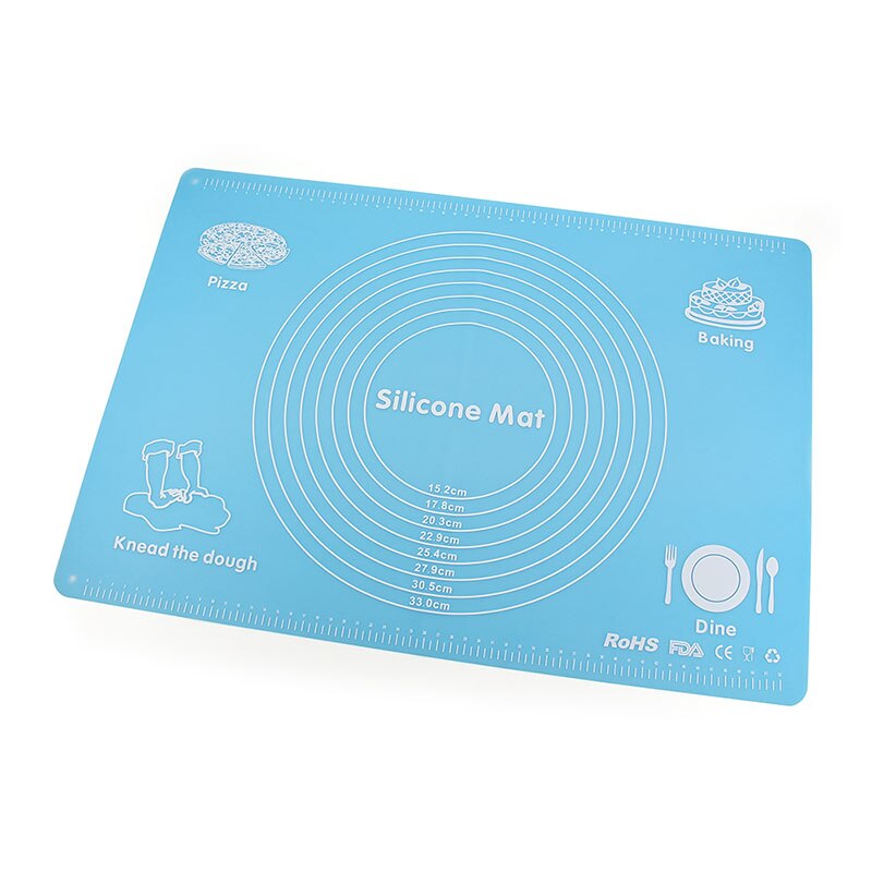 TEENRA-tapis de pâtisserie en Silicone, tapis de cuisson antiadhésif de grande taille, tapis de pâte à rouler, ustensiles de cuisson: Bleu