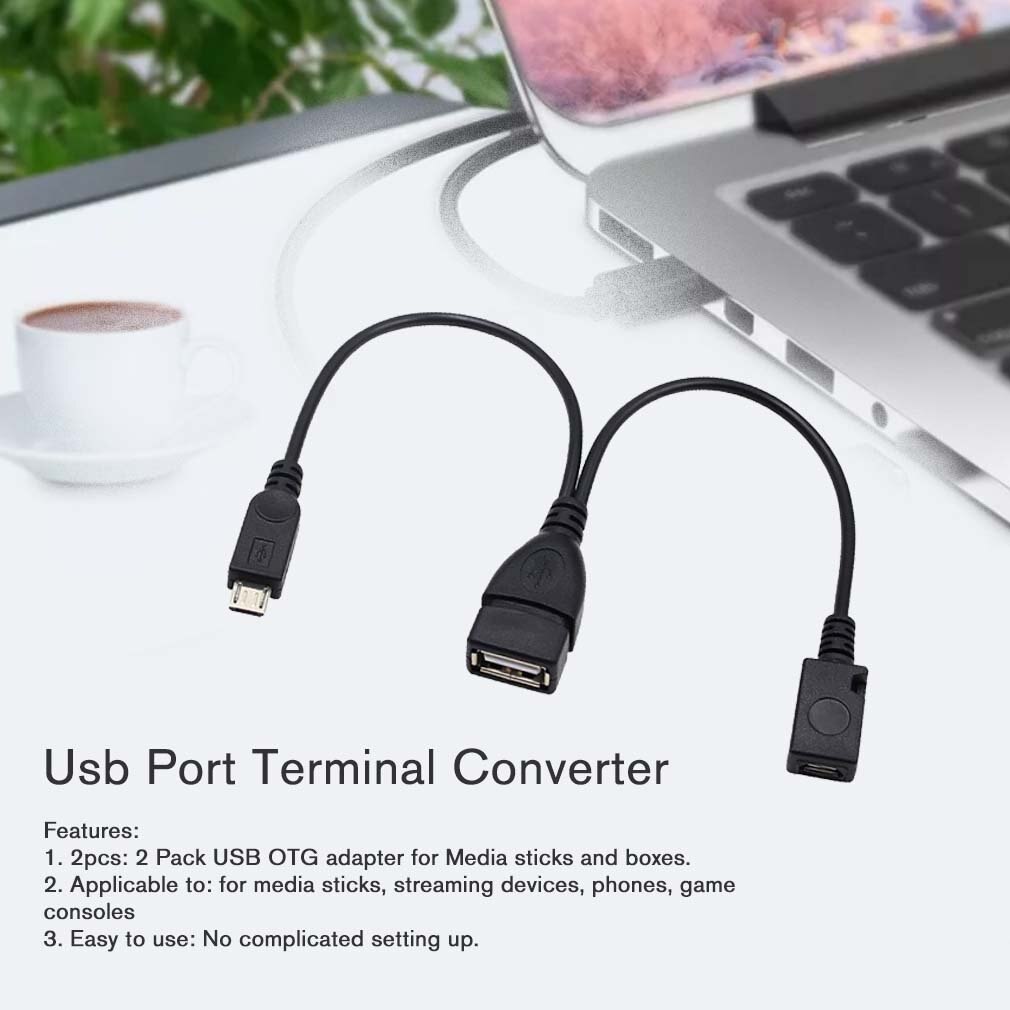 2 Stuks Usb Poort Terminal Adapter Otg Kabel Voor Fire Tv 3 Of 2nd Gen Brand Stok