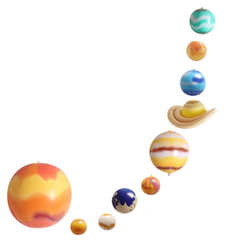 10 Pcs/Set Balloon Simulation Solar System Nine PlanetsTeaching Model Balloons Children Blow Up Inflatable Toy