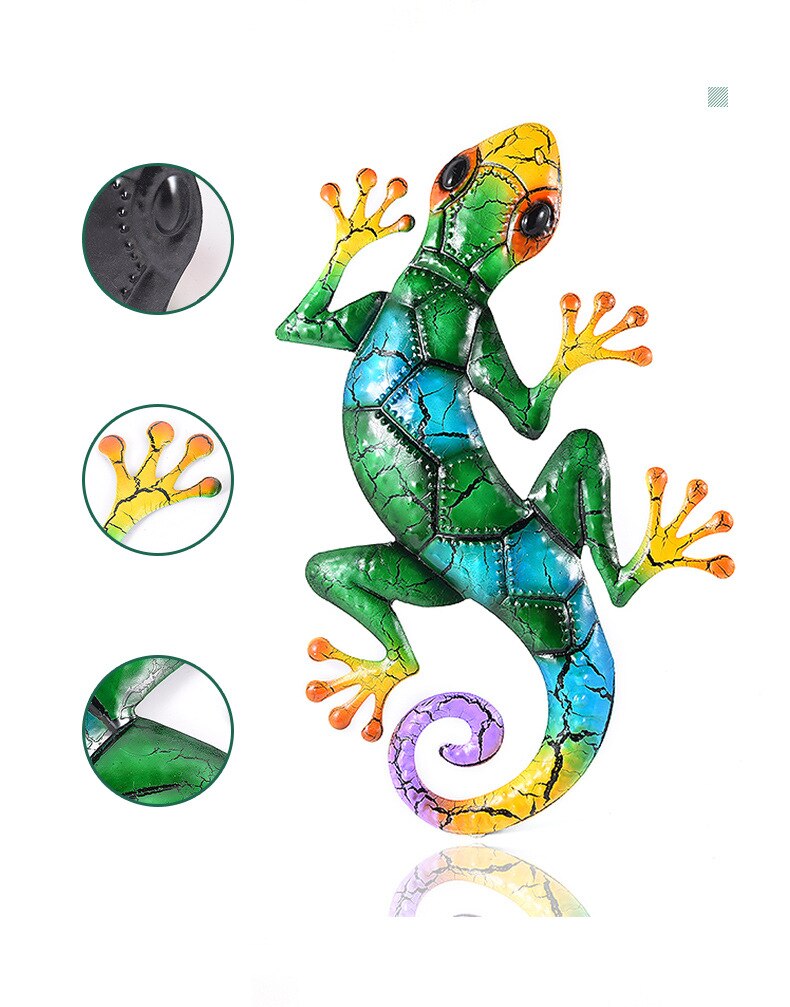 Metall Gecko Hof Garten Dekoration Außen Eisen Statuen Heimat-garten Zauberstab Dekor Miniatur Zubehör Skulpturen Ornamente Gebühr