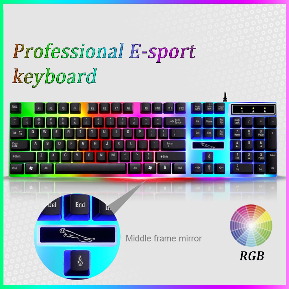 002K RGB Gaming Keyboard Backlit Wired Mechanical Feel Game Keyboard Computer Peripherals Teclado Gamer Mecanico