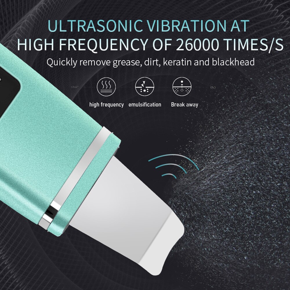 Lcd ultrasone huidreiniger en usb gezichtsstomer luchtbevochtiger diepe facelift reinigingsmachine peeling schep gezicht poriën reinigen