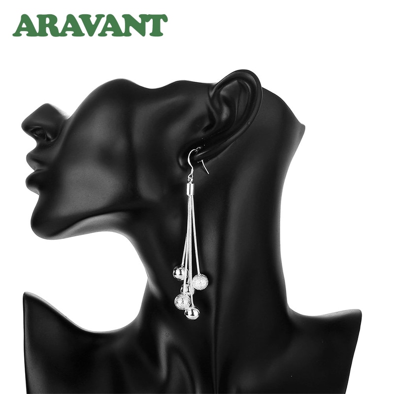 925 silber Schmuck setzt 3 Schicht Peeling & Glatte Perlen Schlange Kette Halskette Ohrringe Für Frauen Hochzeit