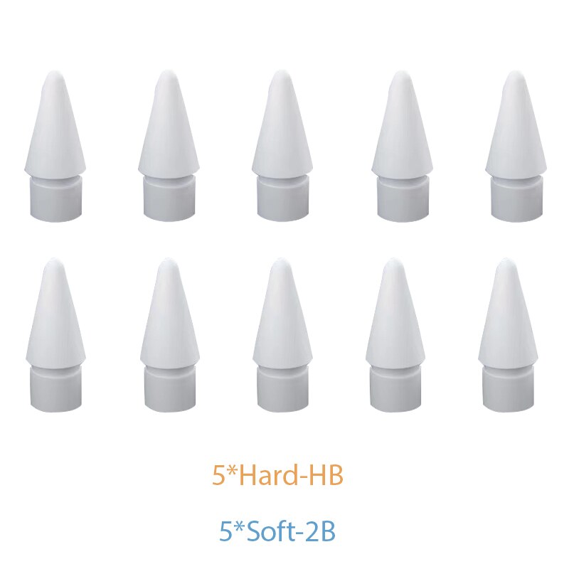 For Apple Pencil Tip Replacement For Apple Pencil 1st &amp; 2nd, High Sensitivity Nib For Apple Pencil Spare Tips Nib 애플펜슬 펜촉: 10PCS 5x2B-5x2H