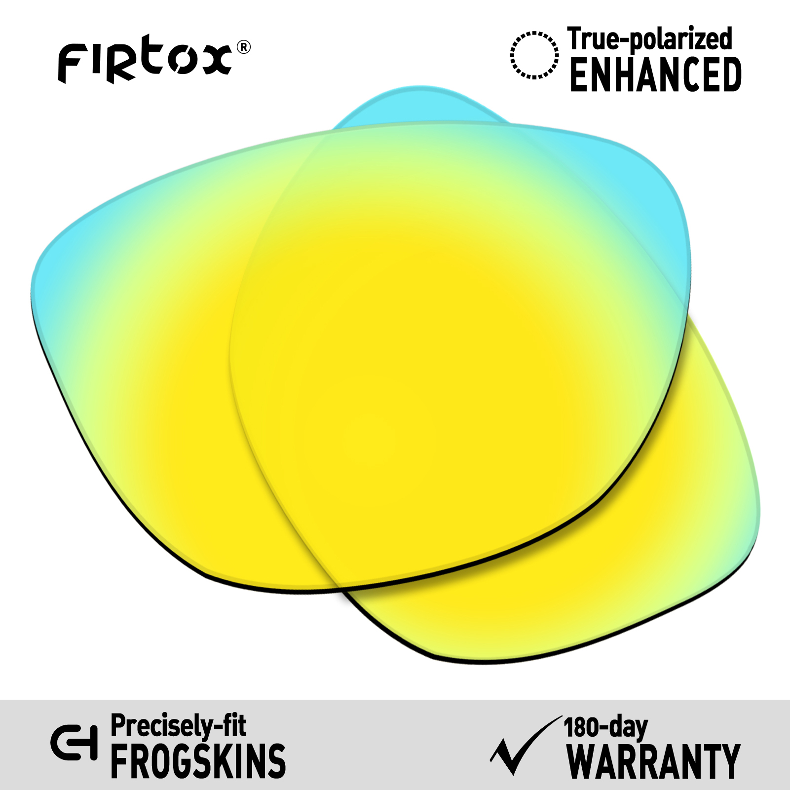 Firtox true  uv400 polariserade linser ersättning för-oakley frogskins  oo9013 solglasögon (endast kompatibel lins) - flera färger: 24k guld