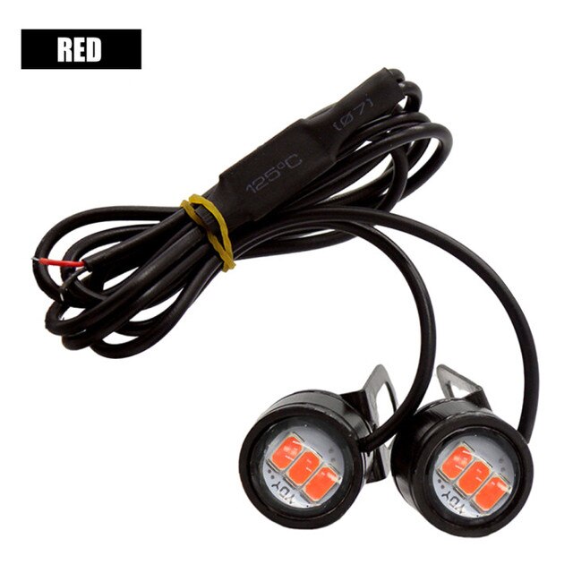 12V Motorcycle LED Eagle Eye Light DRL Daytime Running Light Reverse Parking Signal Yellow Sky Blue Red Eagle Eye Light LED: Red