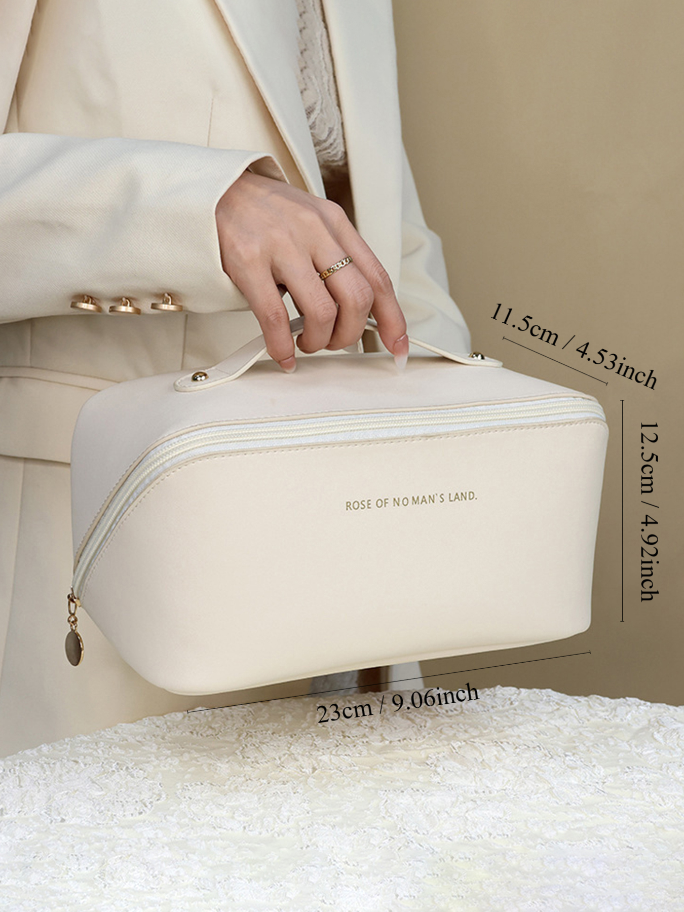 Travel Makeup Bag,Large Capacity Cosmetic Bags for Women,Waterproof Portable Pouch Open Flat Toiletry Bag Make up Organizer with