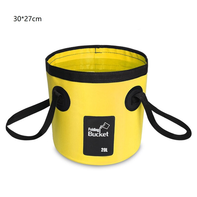 Opvouwbare Emmer Outdoor Reizen Picknick Vissen Emmers Box Wasstraat Waterdichte Water Bag Container Auto Opslag Carrier Emmer: L-Yellow