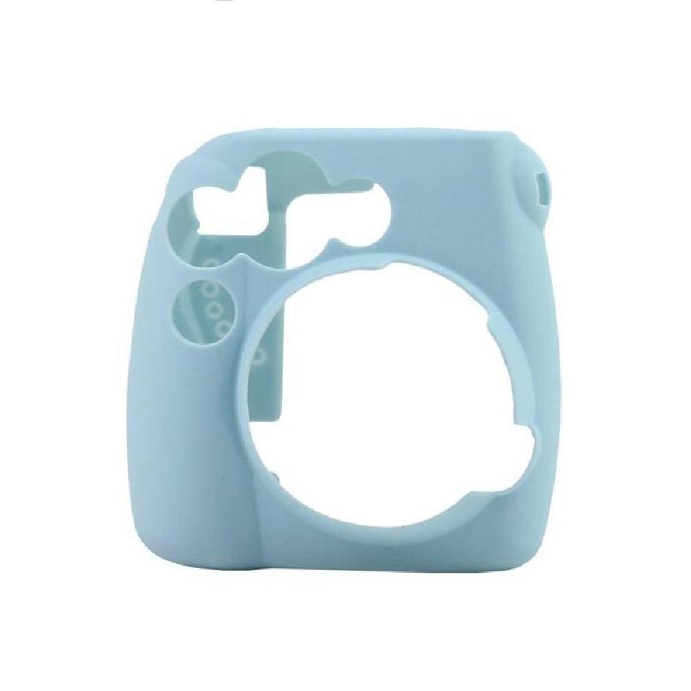 Kleurrijke Camera Gevallen Geschikt Voor Polaroid Fujifilm Instax Mini 8/8 + 9 Carrying Opslag Cover Bag Zacht Siliconen Huid Beschermhoes: Sky Blue