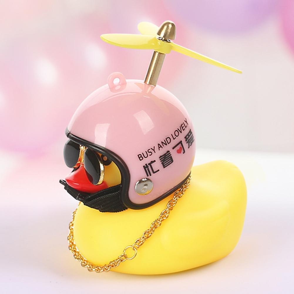 Auto Accessoires Kleine Gele Eend Auto Accessoires Kleine Gele Eend Dragen Een Helm Auto Achteruitkijkspiegel Auto Interieur Decorati