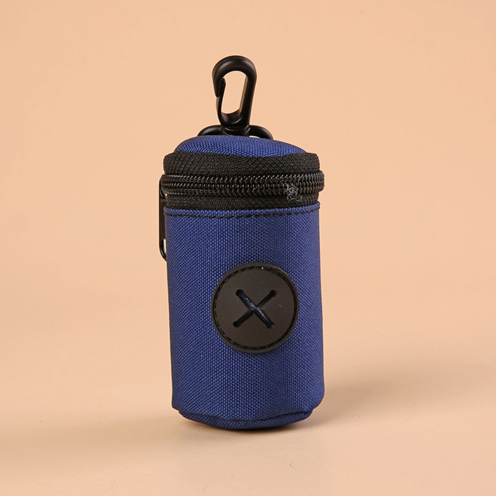 Dispensador de bolsas para excrementos de perro, accesorio portátil para caminar, soporte para bolsas de residuos, organizador de bolsas de basura con cremallera, suministros para mascotas: Gris oscuro