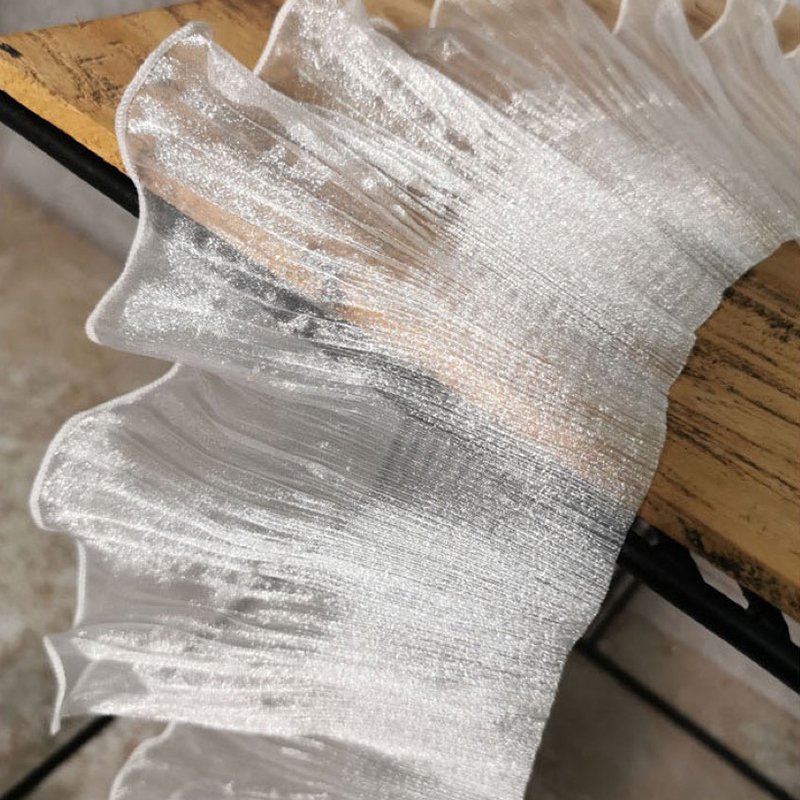 Ruban en dentelle plissée pour robe artisanale, 13cm de large, pour vêtements, fourniture de vêtements, accessoires de couture, tissu à coudre à volants, 2m: WHITE