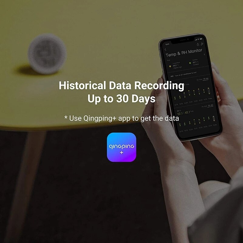 Qingping Temperature Humidity Sensor Home Bluetooth-Compatible LCD Digital Screen Thermometer Work With Mijia App Apple HomeKit