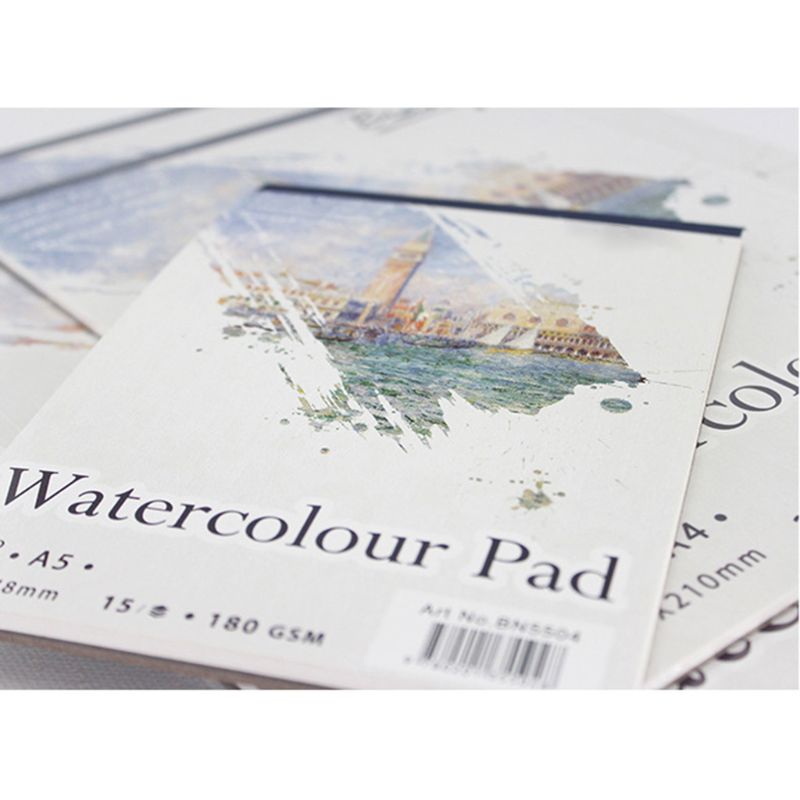 15 Sheets A3/A4/A5 Watercolor Paper Sketch Book Notepad for Painting Drawing Art 203A