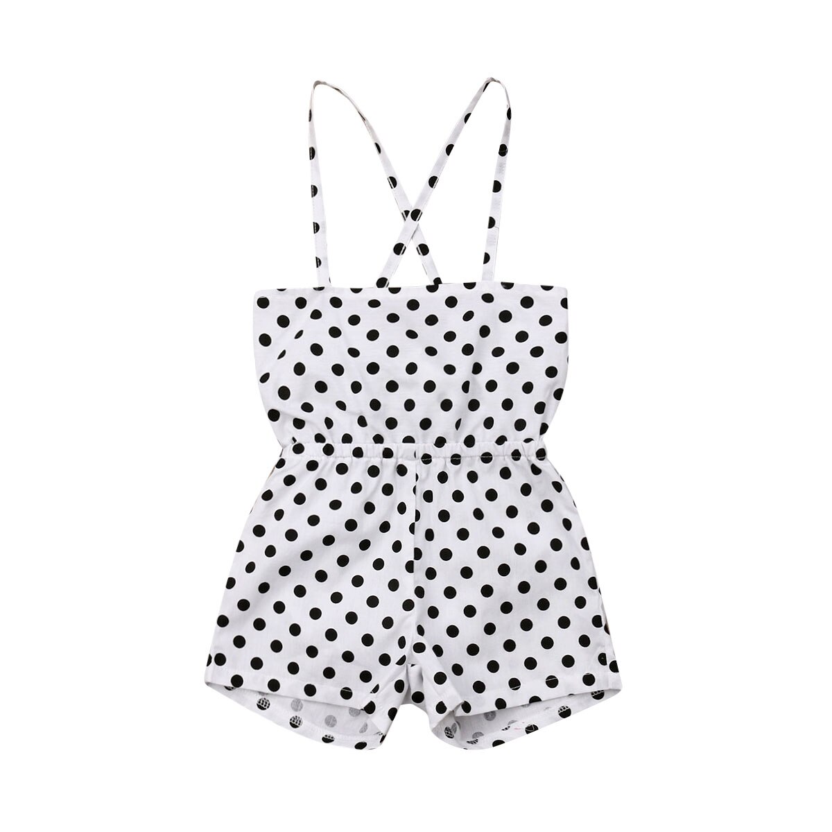 Toddler Kid Baby Girls Clothes Sling Jumpsuit Romper Dot Overalls Outfits Set Sleeveless: White / 3T