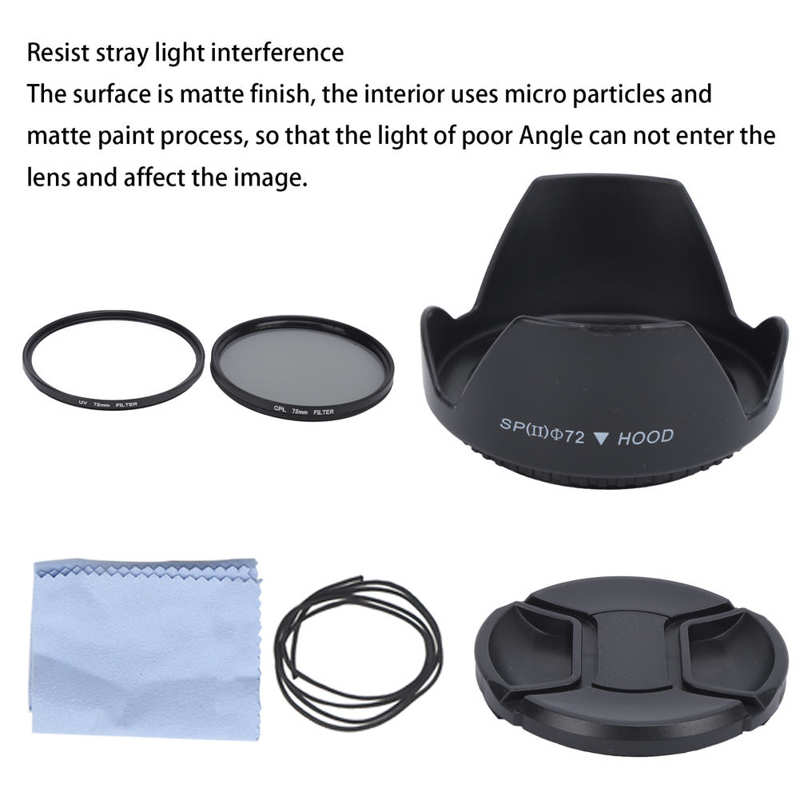 UV CPL filtry soczewek zestaw UV CPL filtry soczewek zestaw obiektyw kwiat osłona obiektywu uniwersalny z worek robić przechowywania robić obiektywu aparatu