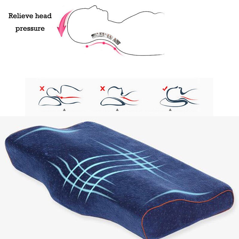 Contour Memory Foam Pillow Orthopedic Sleeping Ergonomic Cervical for Neck Pain Relax Pillow /BY