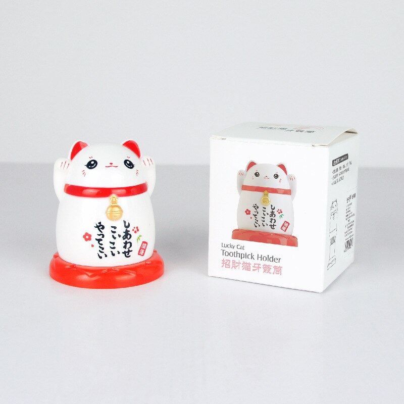 Japanischen Glück Katze zahnstocher topf neue jahr glück zahnstocher Kasten q spitze Halfter nette zahnstocher inhaber zahnstocher Spender