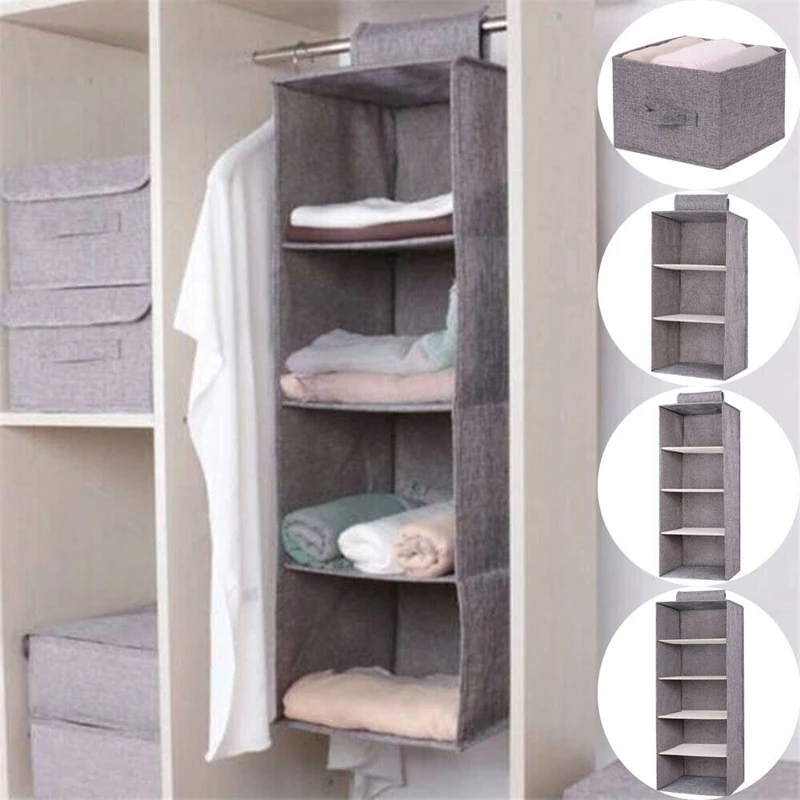 Cotton Closet Wardrobe Cabinet Organizer Hanging Pocket Drawer Clothes Storage Clothing Home Organization