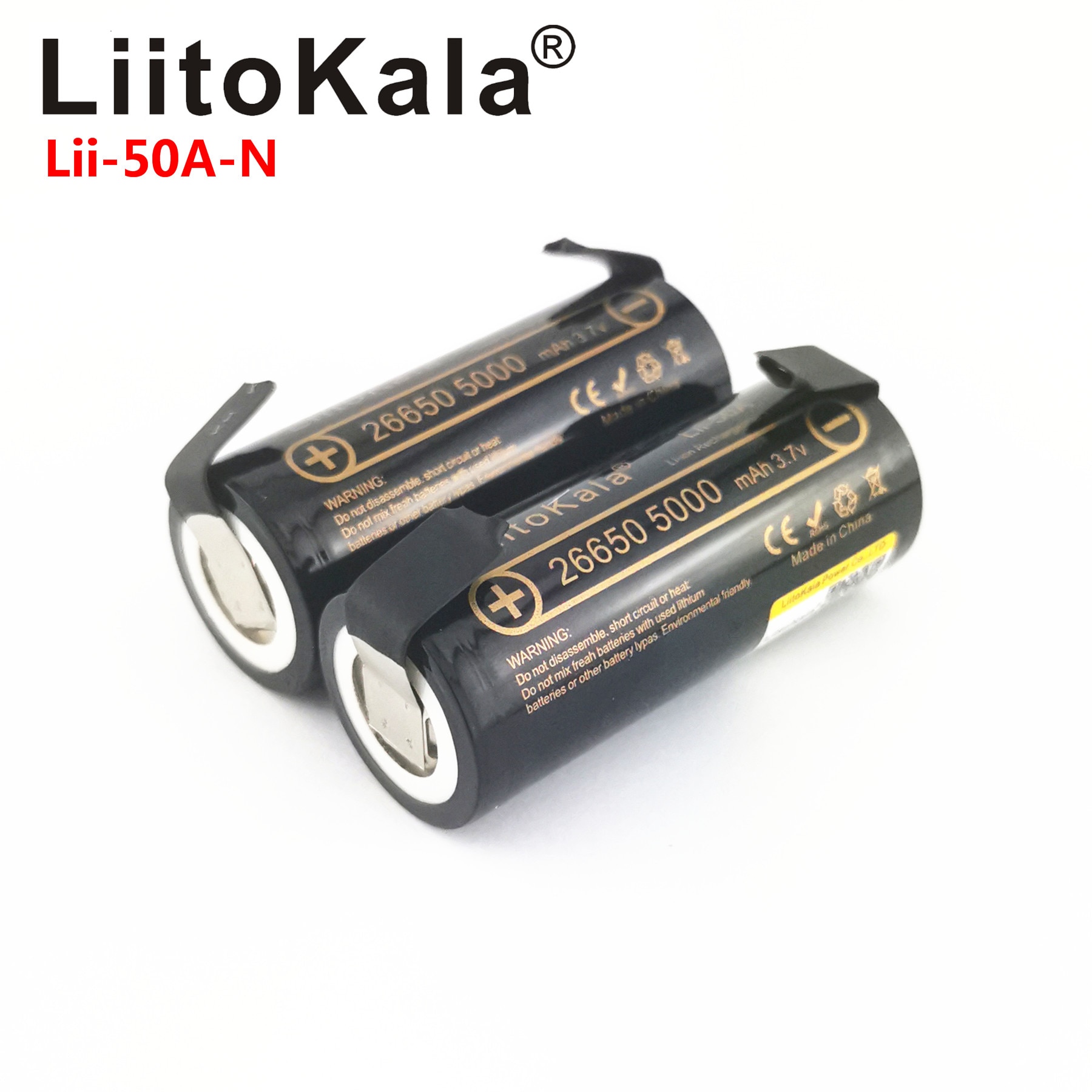 Liitokala Lii-50A 26650 5000 Mah 26650-50A Li-Ion 3.7 V Oplaadbare Batterij Voor Zaklamp 20A + Diy Nikkel Lakens
